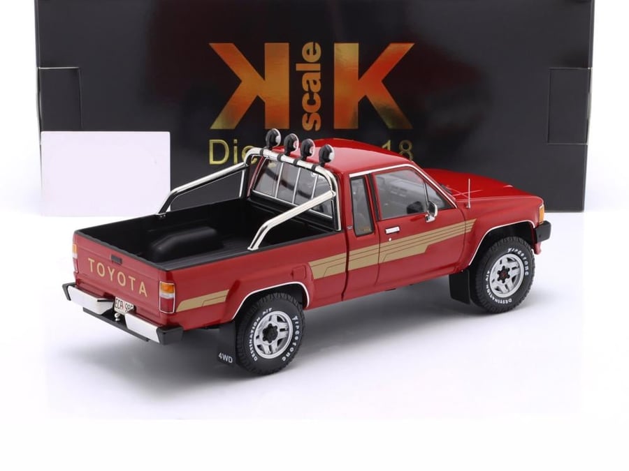 PRE-ORDER (3 Weeks) Toyota Hilux Xtra Cab 4x4 Pickup Truck 1985 Red 1:18 KK-Scale KKDC181562