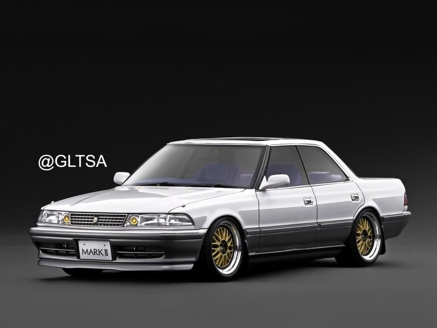 Toyota Mark II 2.5 GT TWIN Turbo (JZX81) Pearl White / Silver 1:18 Ignition Model IG3856
