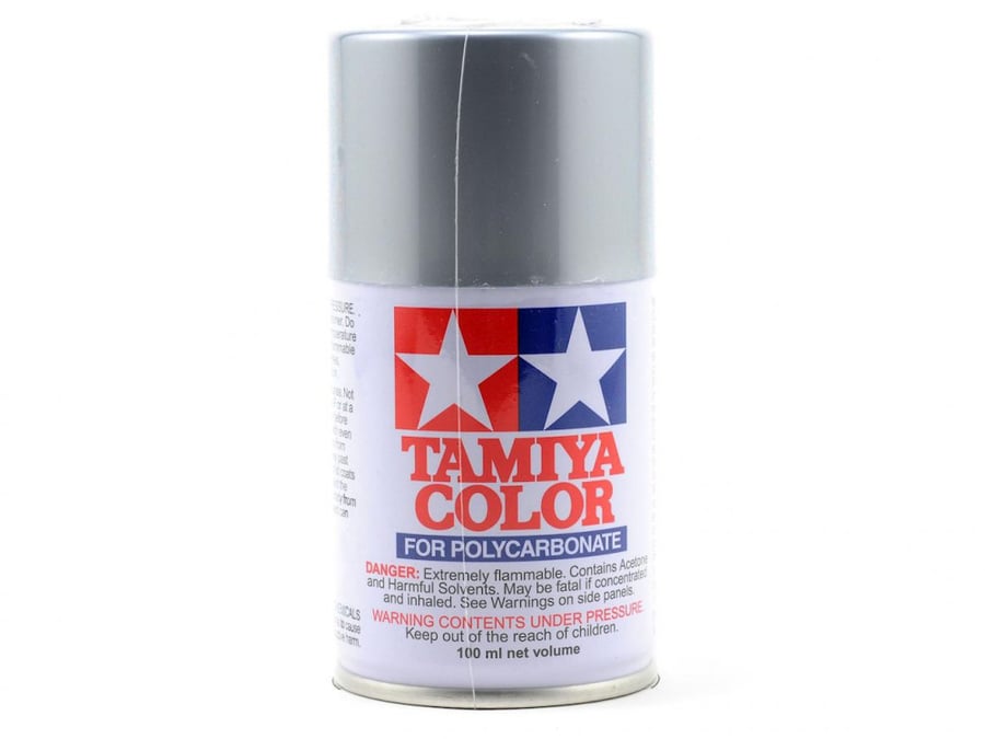 Tamiya PS-48 Semi Gloss Silver Anodized Aluminum Lexan Spray Paint (100ml) for RC TAM86048
