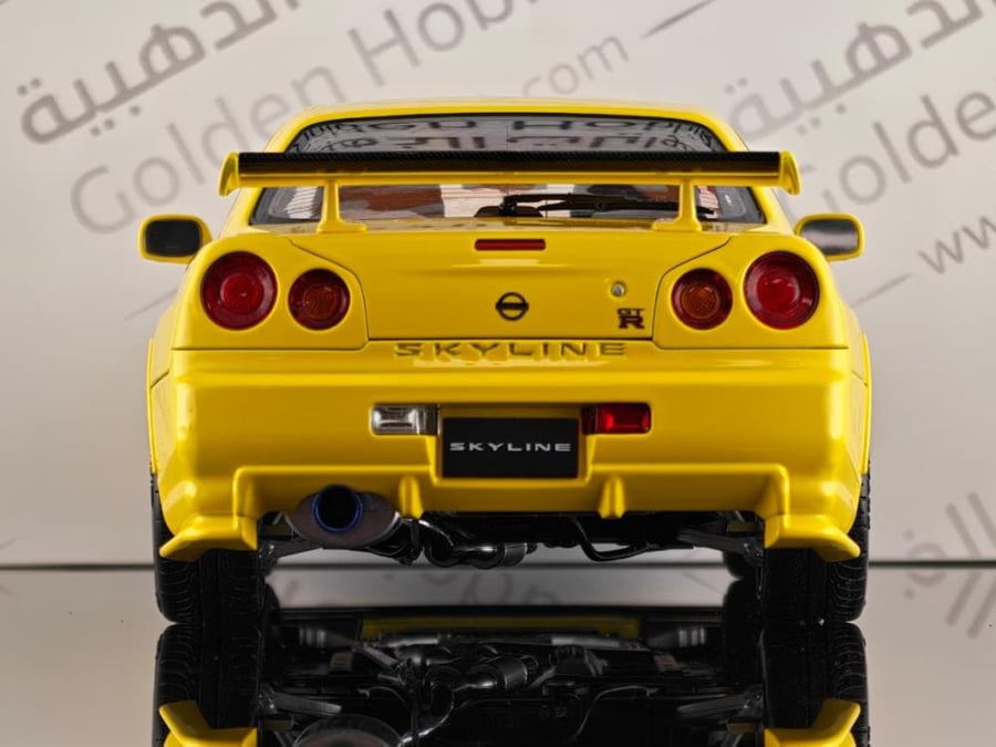 Nissan Skyline GT-R (R34) Customized Version Yellow 1:18 MotorHelix M83412 LIMITED 599 PCS
