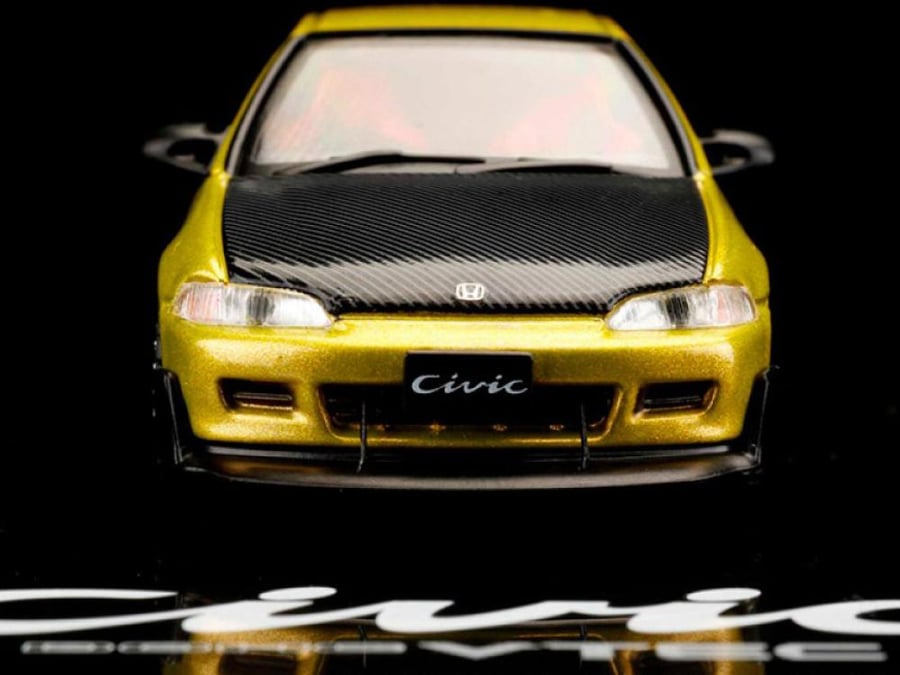 Honda Civic (EG6) JDM Style Mesh Wheel Yellow Metallic 1:64 Hobby Japan HJ641017FY