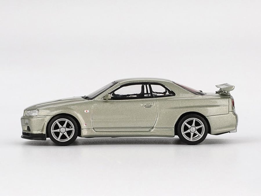 Nissan Skyline GT-R (R34) V-Spec II Nür RHD Millenium Jade 1:64 MINI GT MGT01003-CH