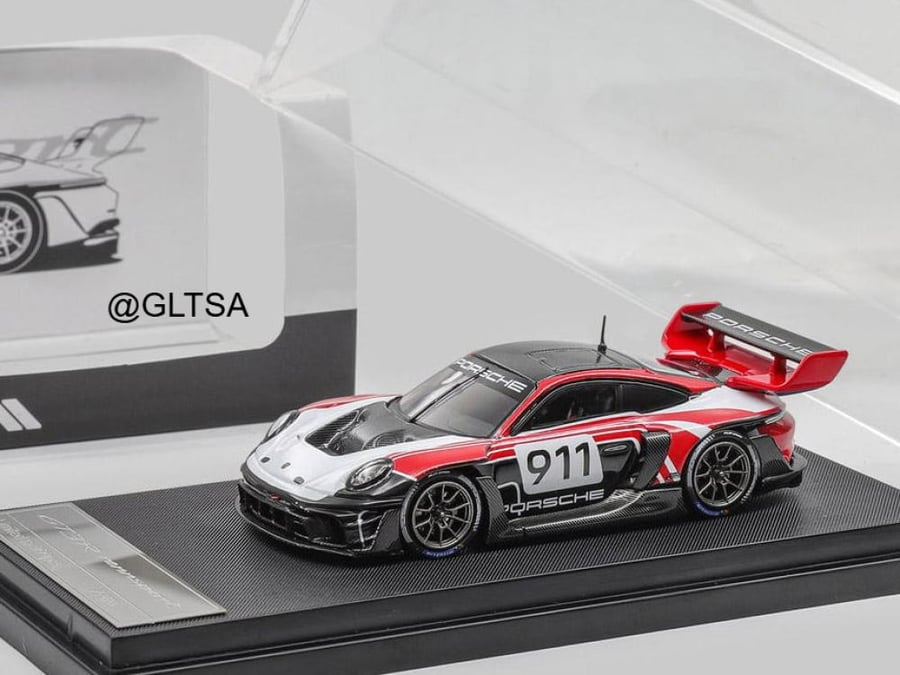 Porsche 911 (992) GT3 R Rennsport Red White 1:64 HKM Models