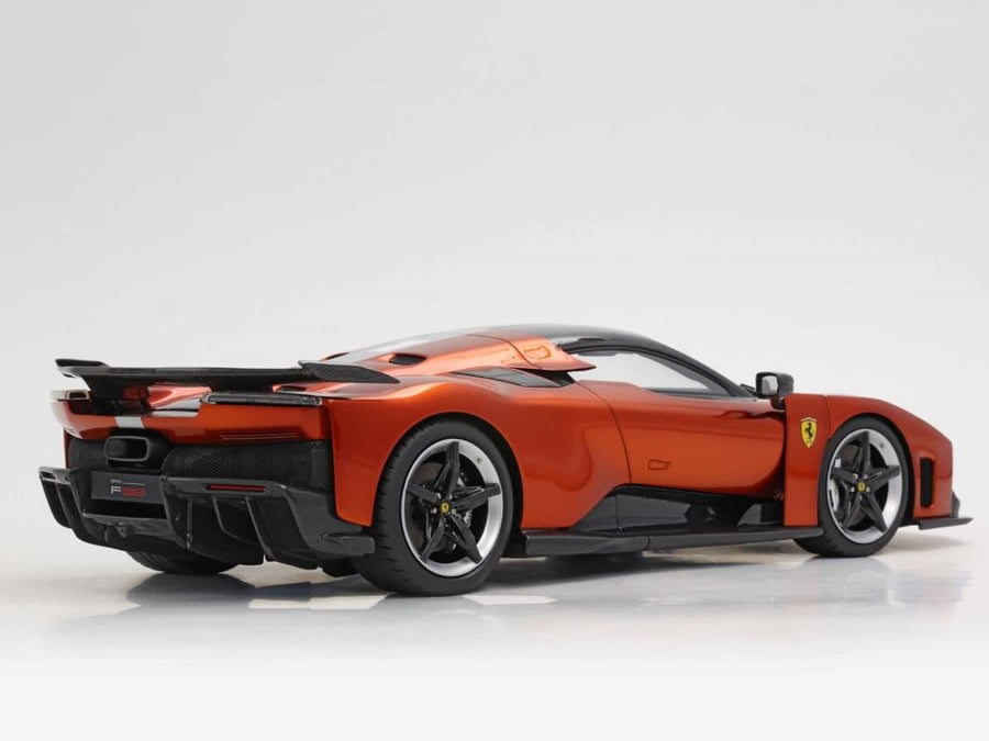 Ferrari F80 Carbon Optional Rame Mica Orange with Carbon-Silver Wheels 1:18 BBR P18253G1 LIMITED 24 PCS