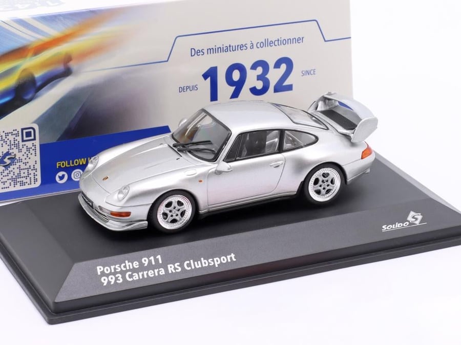 Porsche 993 RS Clubsport 1993 Polar Silver 1:43 Solido S4313803