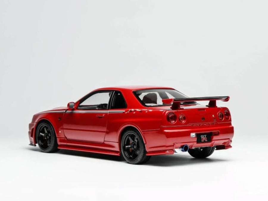 Nissan Skyline GT-R (R34) Customized Version Active Red with Livery 1:18 MotorHelix M83426 LIMITED 499 PCS