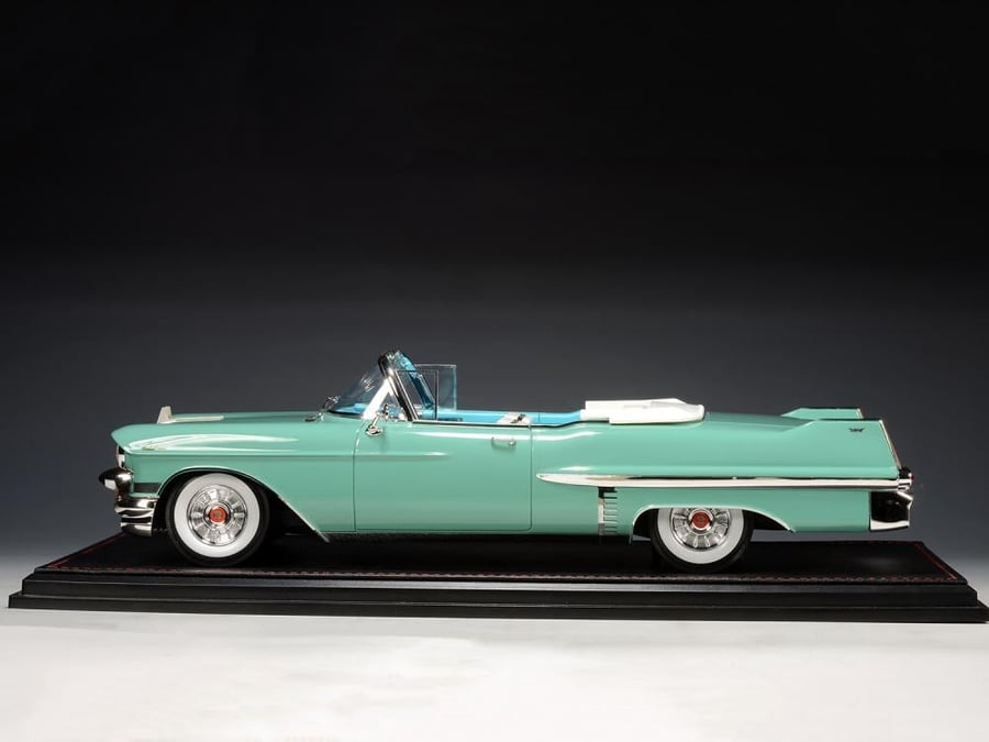 PRE-ORDER (3 Weeks) Cadillac Series 62 Convertible Open Roof 1957 Thebes Green Metallic 1:18 Stamp Models STM1957303