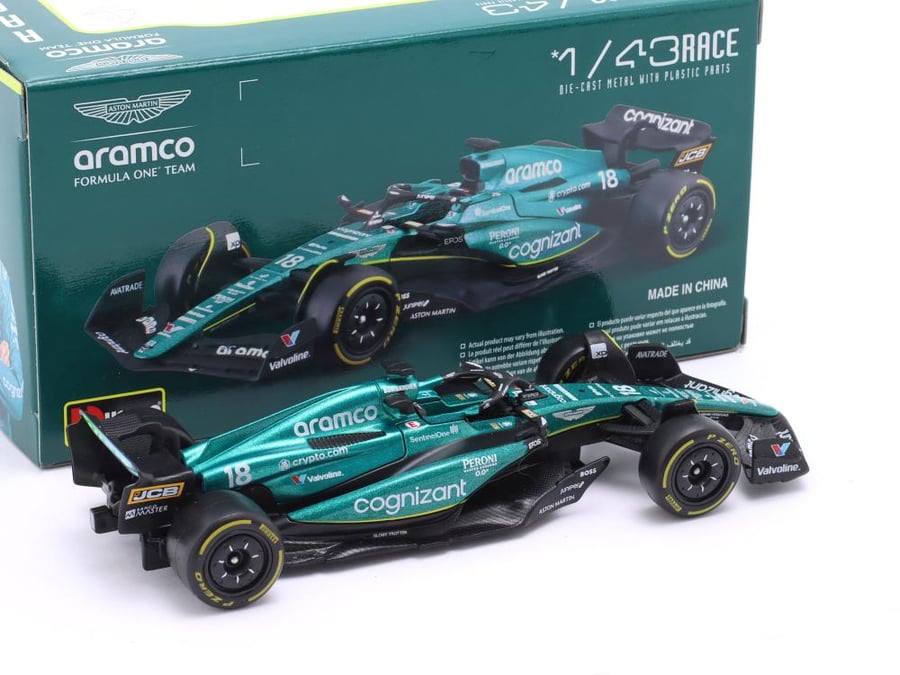 Aston Martin Aramco AMR23 #18 Lance Stroll Formula 1 2023 1:43 Bburago 18-38090