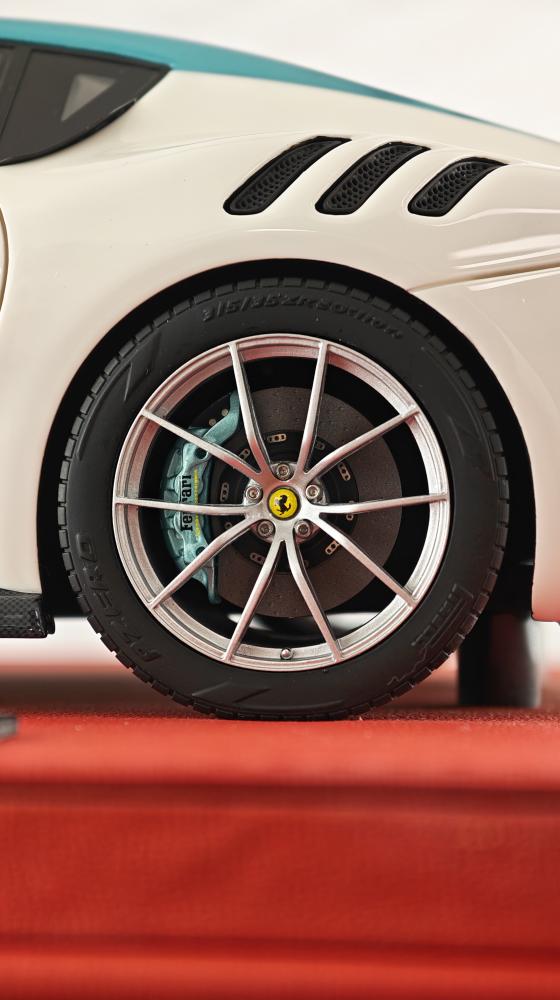 Ferrari F12 TDF Pearl White with Green Roof and Stripe 1:18 FC Models LIMITED 20 PCS