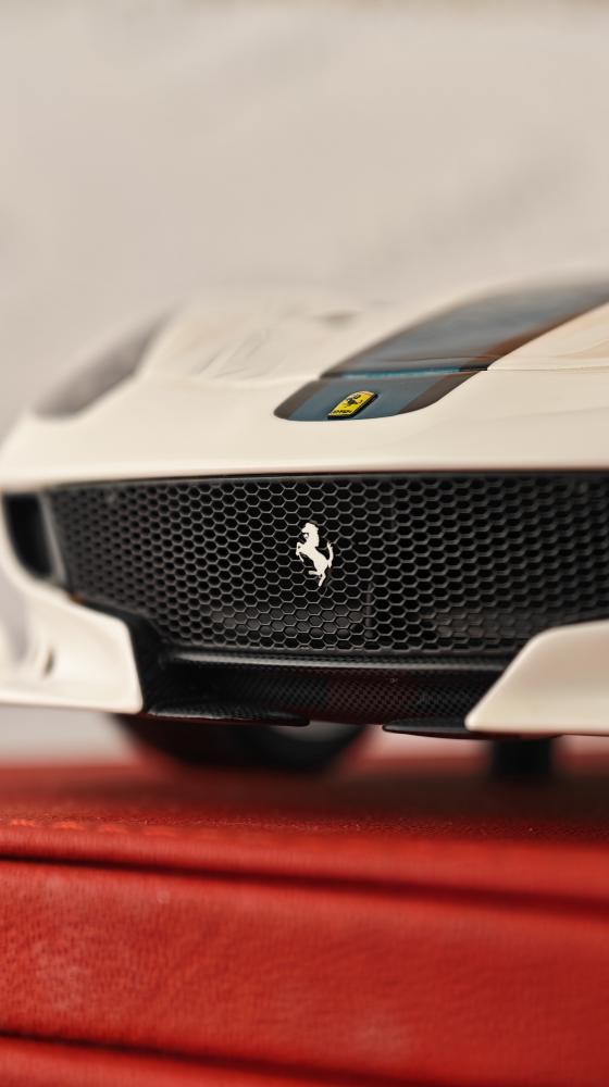 Ferrari F12 TDF Pearl White with Green Roof and Stripe 1:18 FC Models LIMITED 20 PCS