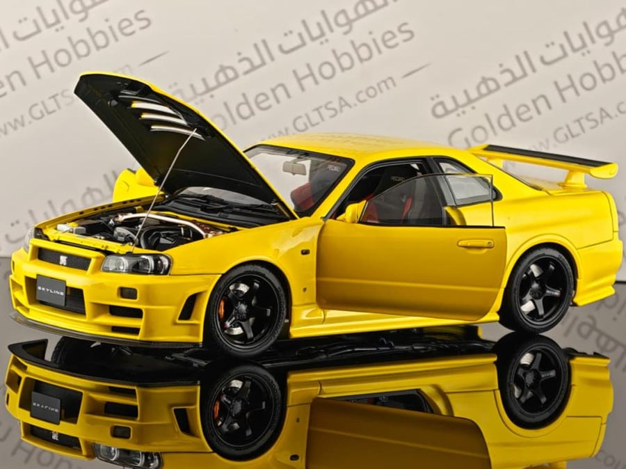 Nissan Skyline GT-R (R34) Customized Version Yellow 1:18 MotorHelix M83412 LIMITED 599 PCS