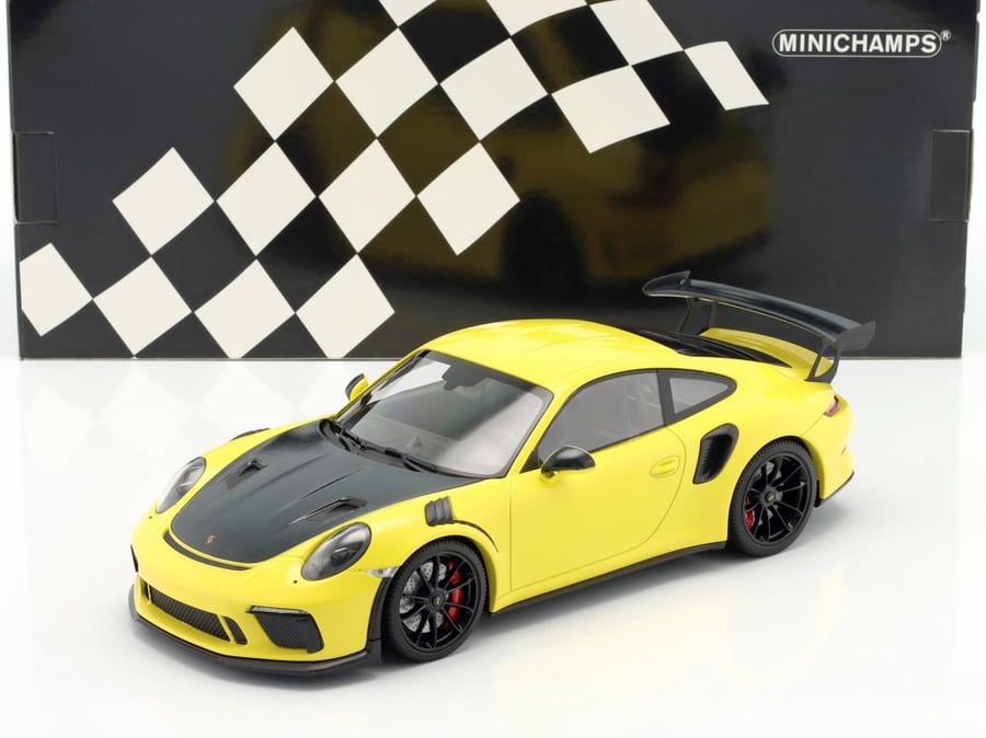 Porsche 911 (991.2) GT3 RS Yellow with Black Wheels 1:18 Minichamps 155068231 LIMITED 402 PCS