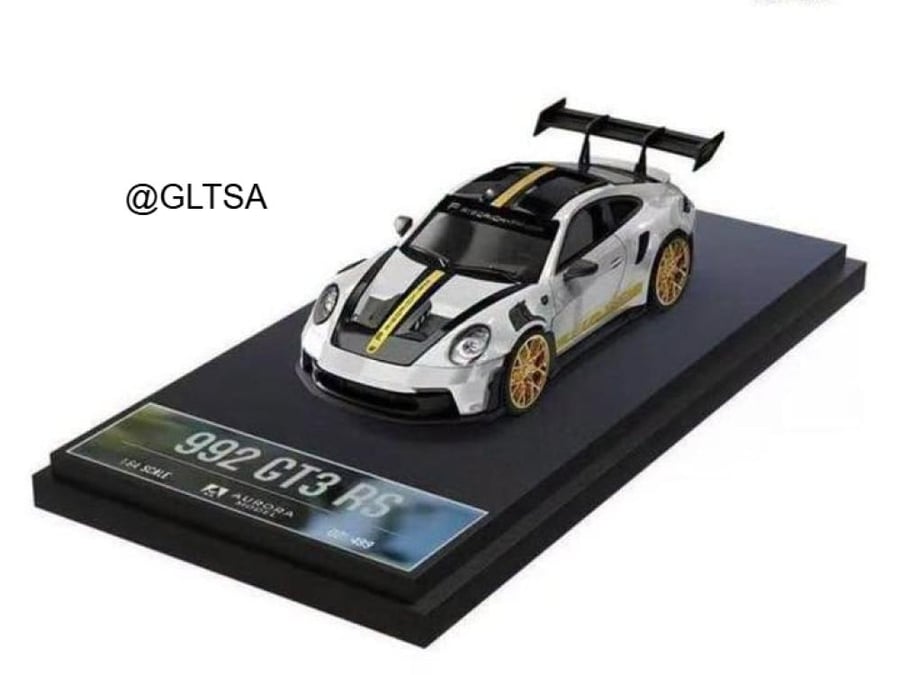 Porsche 992 GT3 RS White Gold 1:64 Aurora Model AM644646 LIMITED 499 PCS