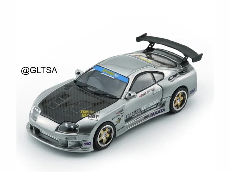Toyota Supra (JZA80) Top Secret Manila International Auto Show (MIAS) 20th Anniversary Silver 1:64 BM Creations 64B0435
