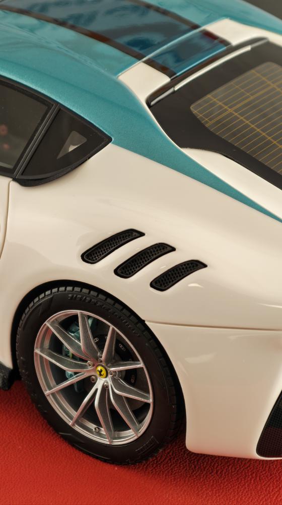 Ferrari F12 TDF Pearl White with Green Roof and Stripe 1:18 FC Models LIMITED 20 PCS