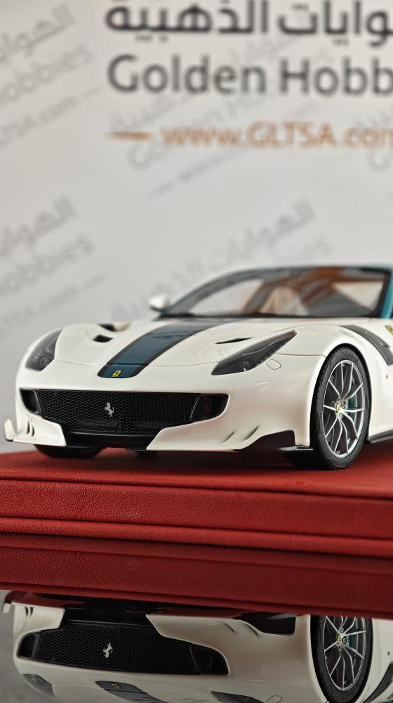 Ferrari F12 TDF Pearl White with Green Roof and Stripe 1:18 FC Models LIMITED 20 PCS