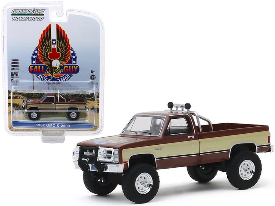 GMC K-2500 1982 Pickup Truck Brown Metallic with Gold Stripes "Fall Guy Stuntman Association" "The Fall Guy" (1981-1986) TV Ser 1:64 Greenlight 44860F