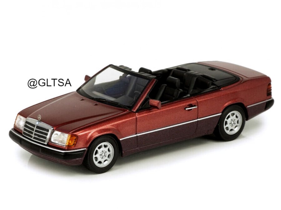 RARE Mercedes-Benz E-Class 300CE 24V (A124) Cabriolet 1991 Dark Red 1:43 Minichamps 940037030