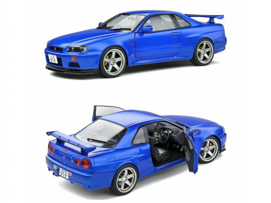 Nissan Skyline GT-R (R34) 1999 Blue Metallic 1:18 Solido S1804306