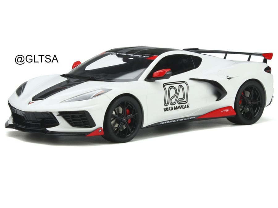 CHEVROLET CORVETTE C8 PACE CAR 2020 ARCTIC WHITE - TYPE : PRODUCT White 1:18 GT Spirit GT370