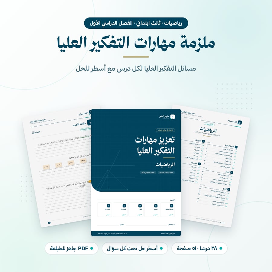 ملزمة مهارات التفكير العليا ثالث ابتدائي الفصل الاول