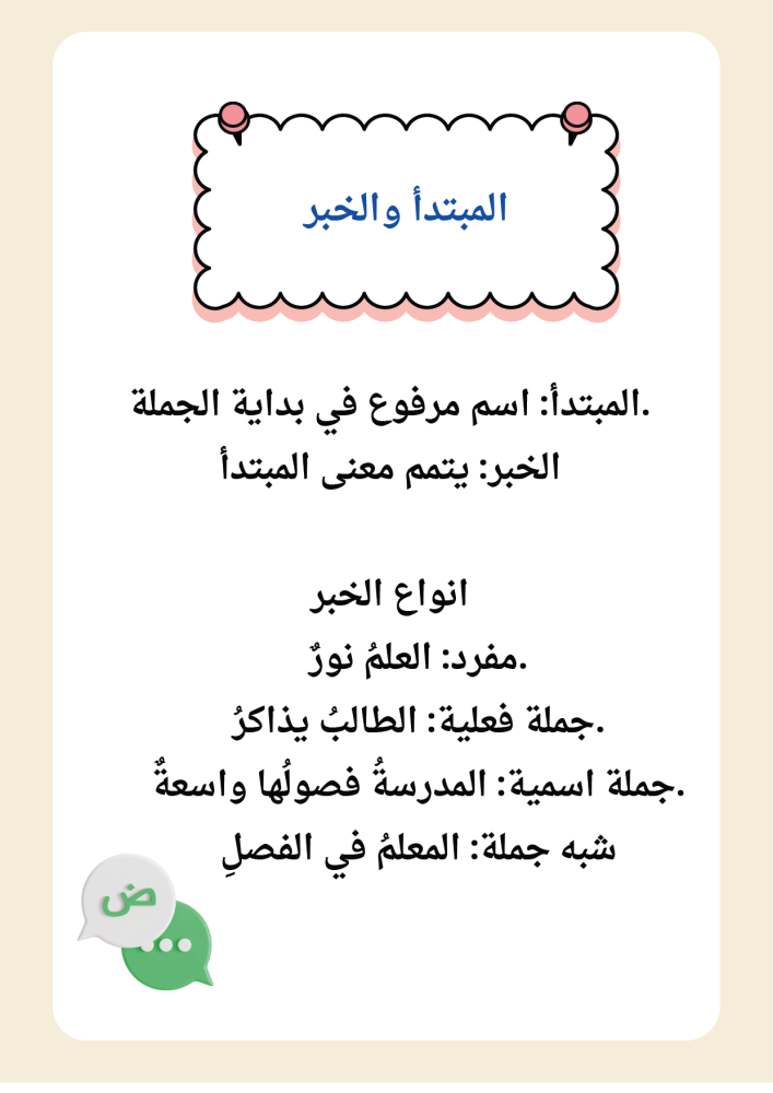 ملخص القواعد النحوية: لغتي - ثالث متوسط