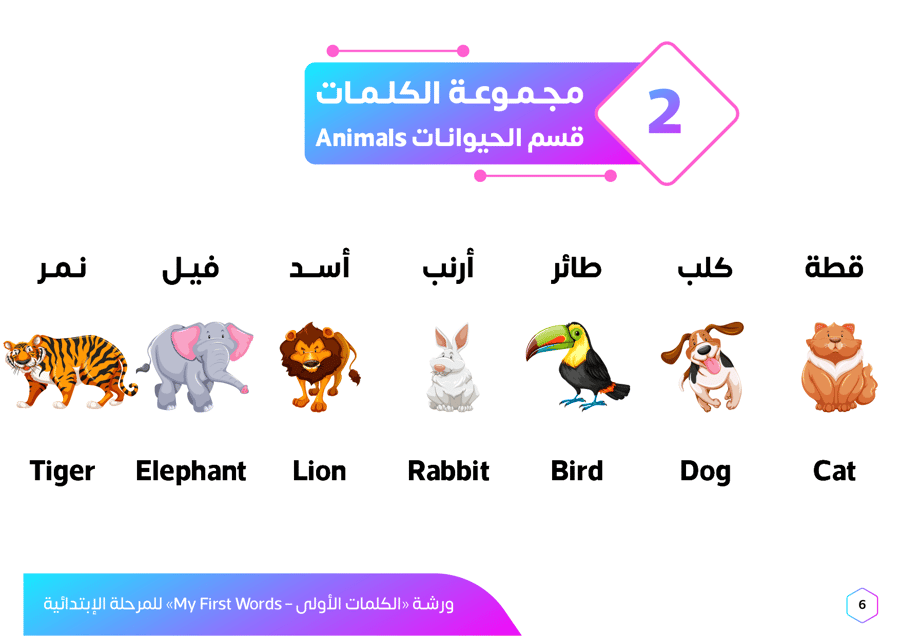 ورشة عمل الكلمات الأولى بالإنجليزية
