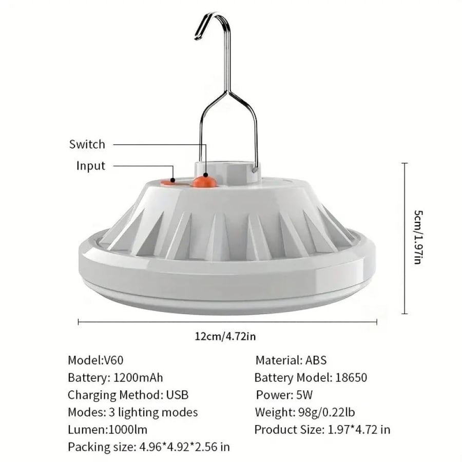 Rechargeable LED Camping Lantern1000 Lumen, 3 Modes