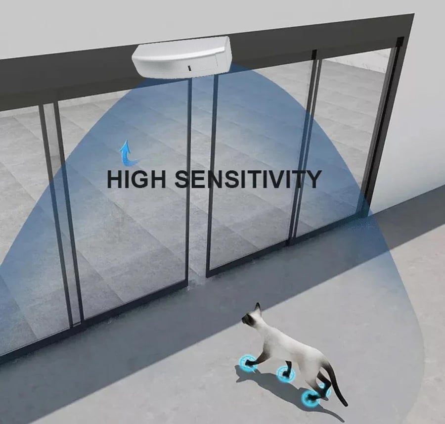 هيكل مستشعر الرادار الفضي اعلى الباب Silver radar motion sensor mounte