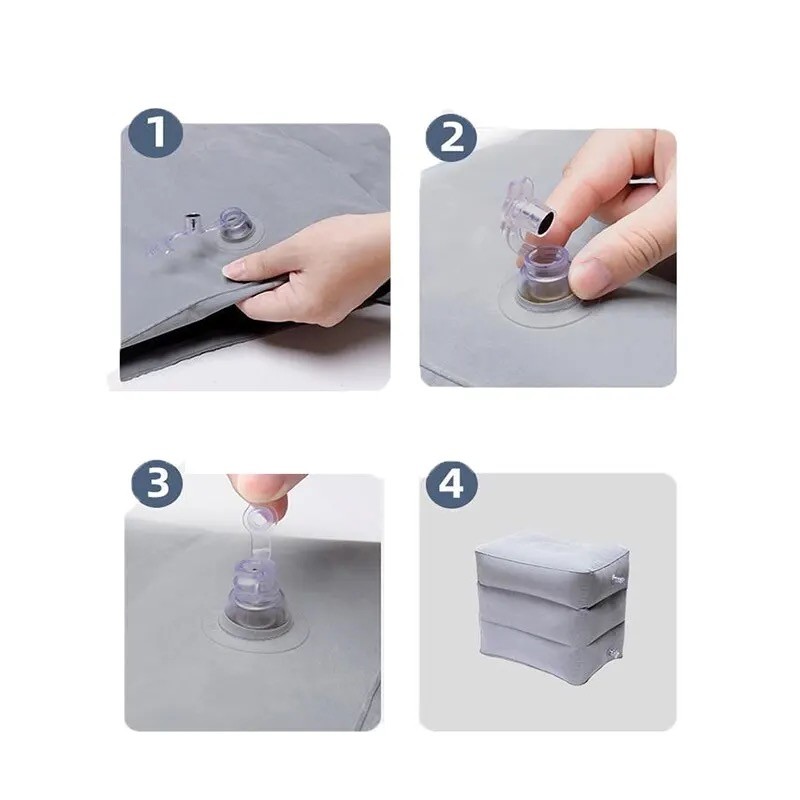 Inflatable Foot Rest Pillow Adjustable Three-layer