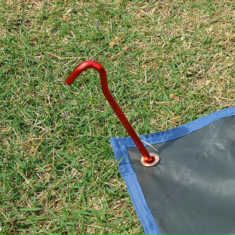 Ultralight Tent Pegs (18cm) – Durable Aluminum Alloy Stakes with Rope Buckle for Camping and Outdoor Adventures