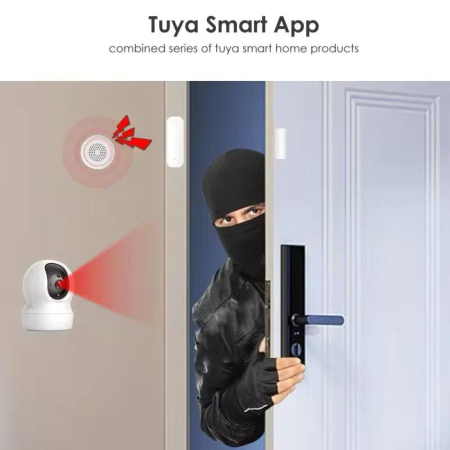 مستشعر باب ذكي واي فاي من Tuya - استهلاك منخفض للطاقة، تصميم صغير