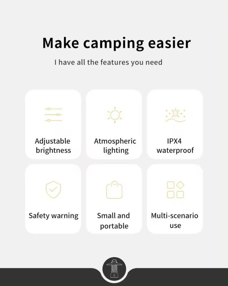 مصباح تخييم صغير محمول بني من Naturehike (إتريك)