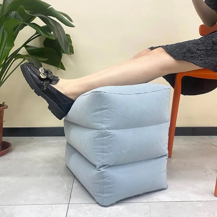 Inflatable Foot Rest Pillow Adjustable Three-layer