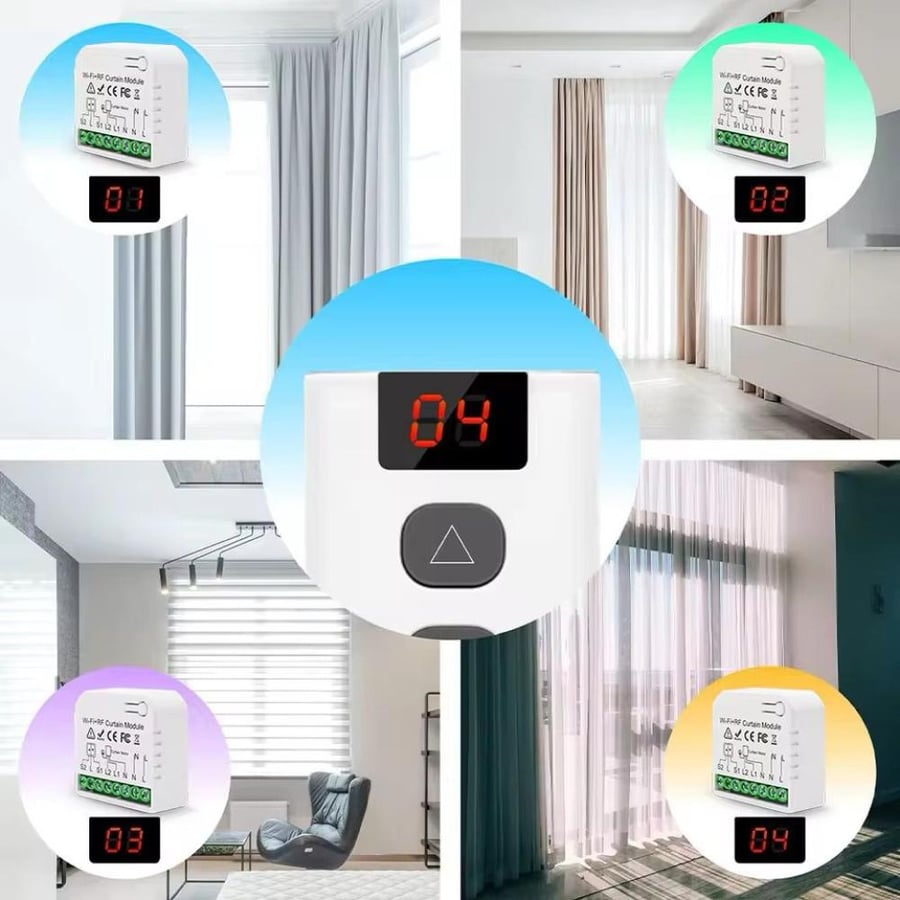 مفتاح ستارة ذكي واي فاي مع ريموت تحكم - تطبيق Smart Life، متوافق مع Alexa