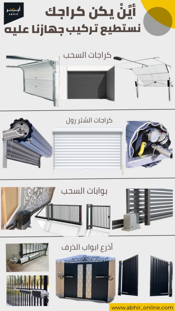 can Installs our device on all garage doors نركب أجهزتنا على أي كراج