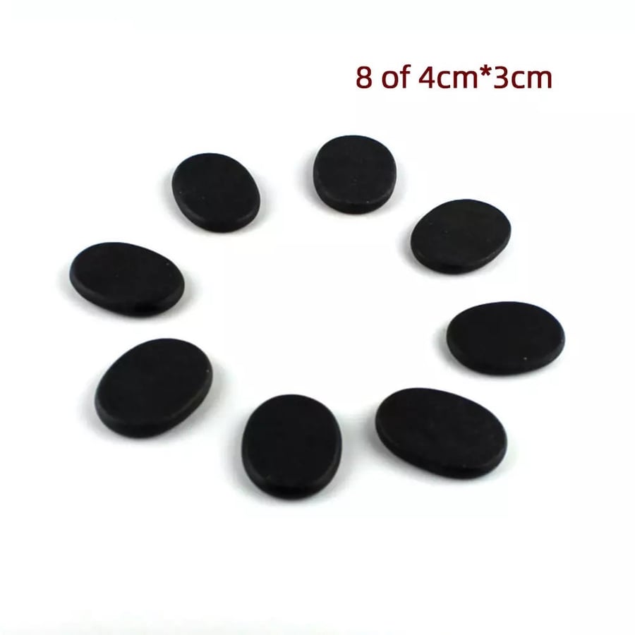 Bamboo heating bag (massage stones) with 16 pieces of basalt stones