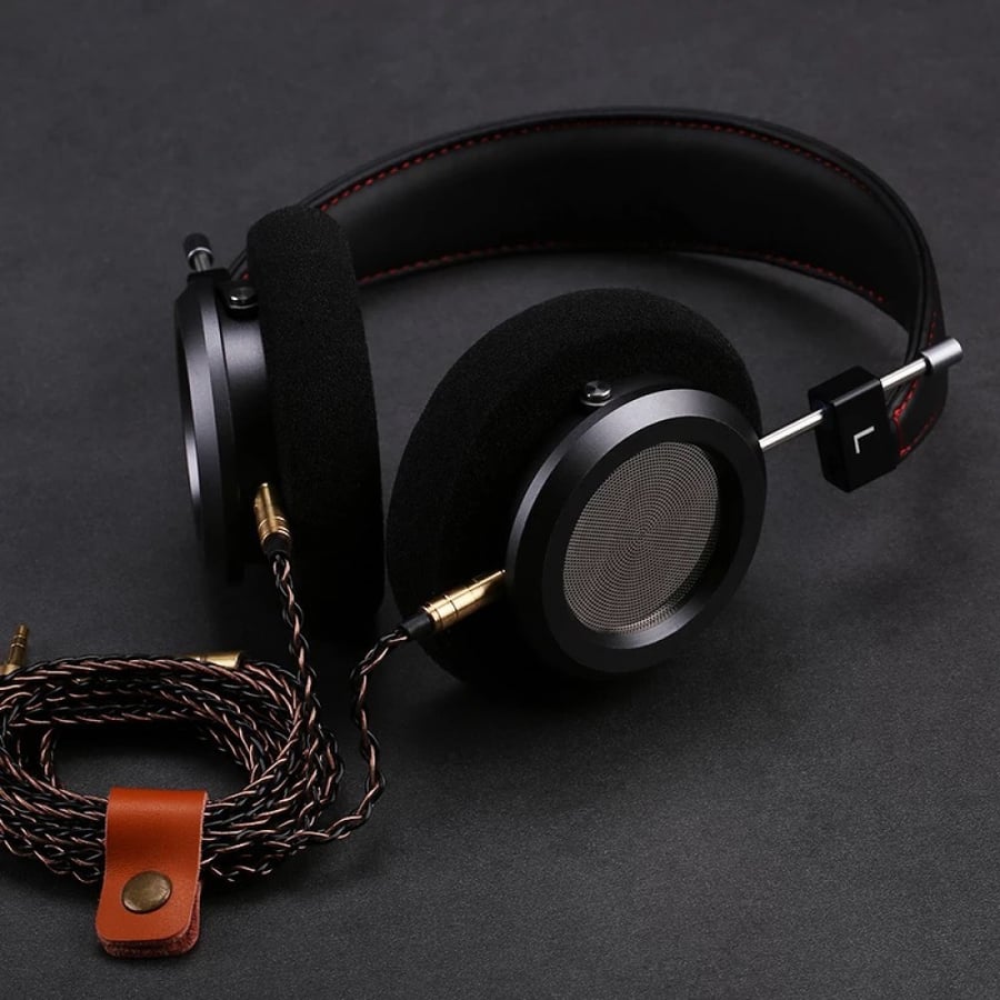 سماعة رأس سلكية HiFi فوق الأذن مفتوحة من الخلف مزودة بمجموعة كاملة من المعدن صوت عالي الجودة