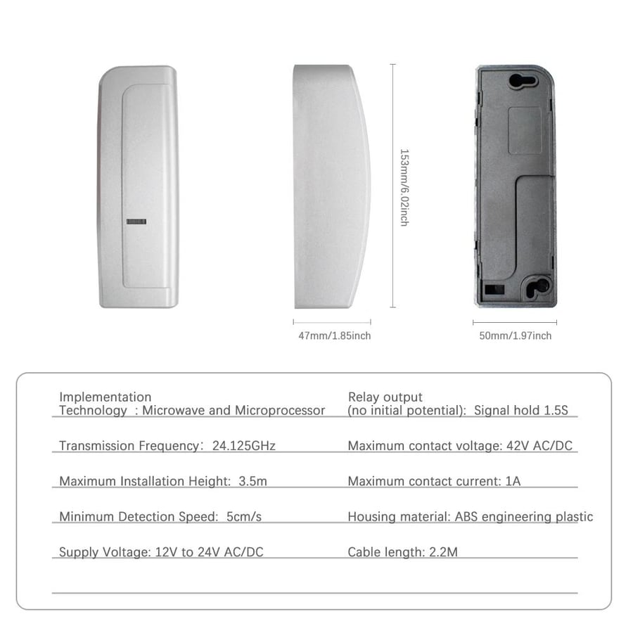 مستشعر مايكرويف فضي مع مؤشر التشغيل الضوئي Silver microwave sensor wit