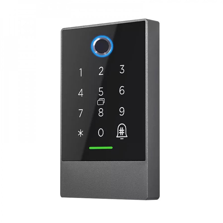 جهاز تحكم بالدخول للأبواب - يعمل بالبصمة - بلوتوث - موجات الراديو - الكروت والميدلايات RFID 13.56Mhz - خارجي مقاوم للماء والعوامل الجوية IP68