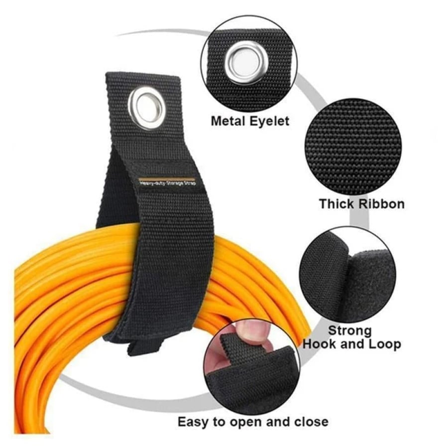 Heavy-Duty Storage Straps Extension Cord - Hose Organizer with Grommet