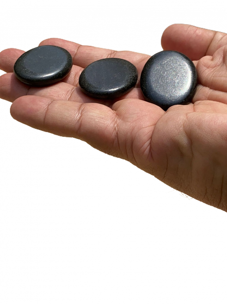 Bamboo heating bag (massage stones) with 16 pieces of basalt stones