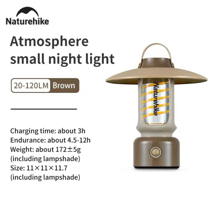 مصباح تخييم صغير محمول بني من Naturehike (إتريك)