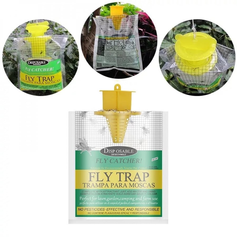 Disposable Fly Trap Non Toxic Outdoor Insect Killer Catcher Bag Pest Control Mosquito Trap Wasp Insect Killer Attractant
