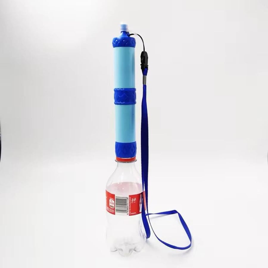 Water filter attached to plastic bottle فلترمياه متصل بزجاجة بلاستيكية
