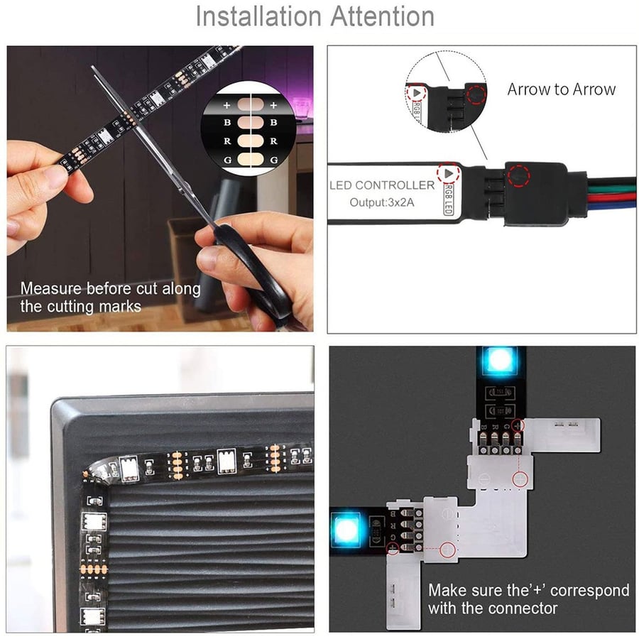 شريط إضاءة 16 لون RGB تحكم بـ (ريموت كنترول) 5متر