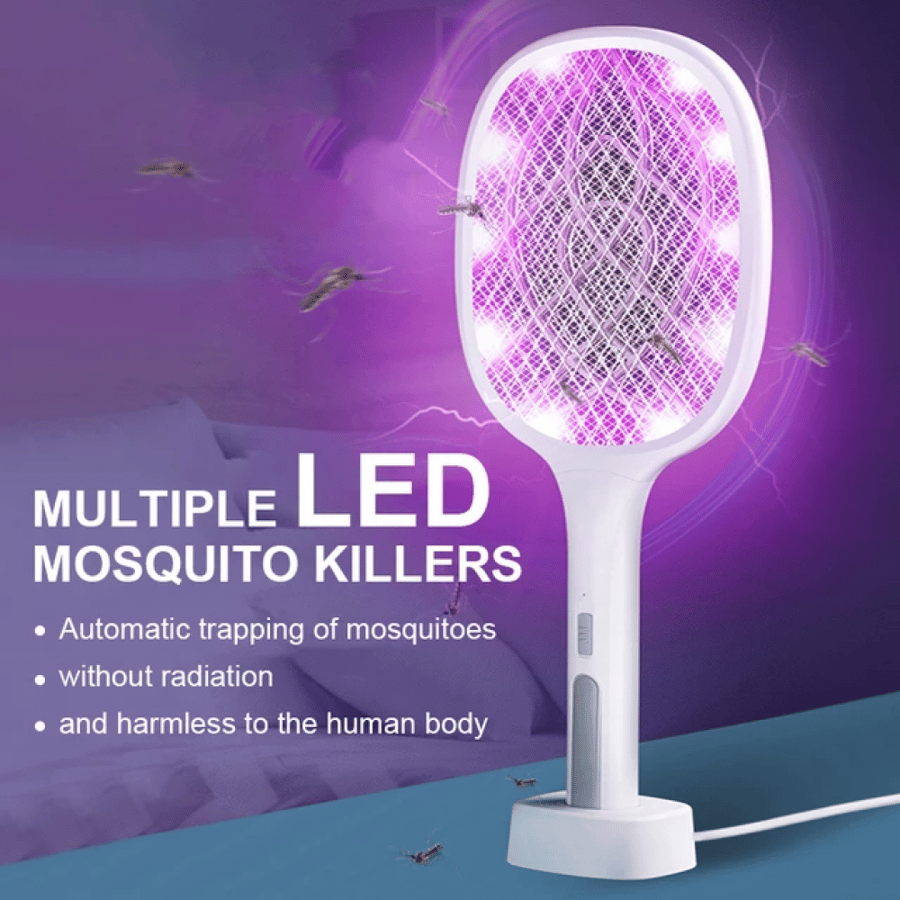 3000V Mosquito Killer 10LED Electric Insect Killer 2 in 1 USB Rechargeable Household Electric Mosquito Swatter Mosquito Killer