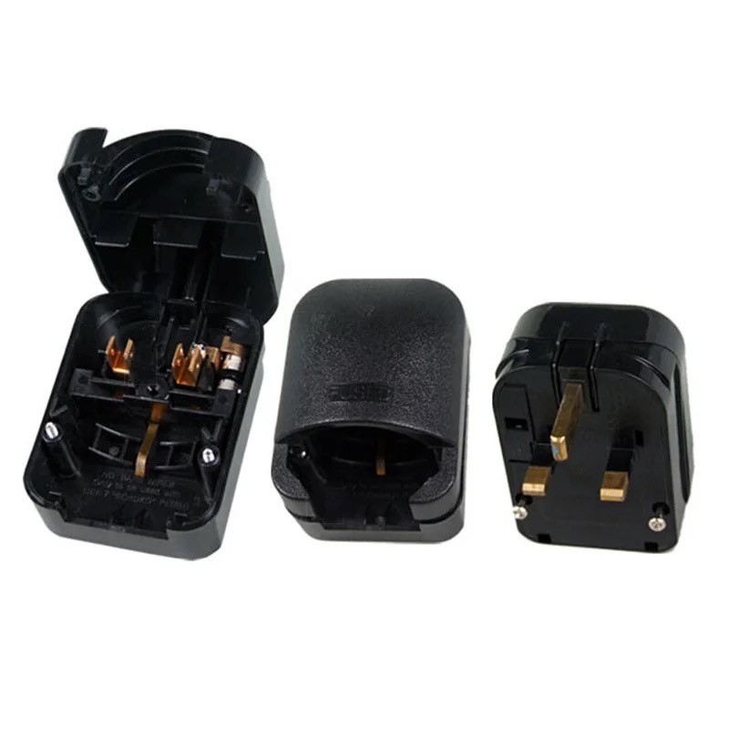 Universal 13A 250V HK Singapore Malaysia United Kingdom power cord online cable converter connector EU to UK adapter fused plug
