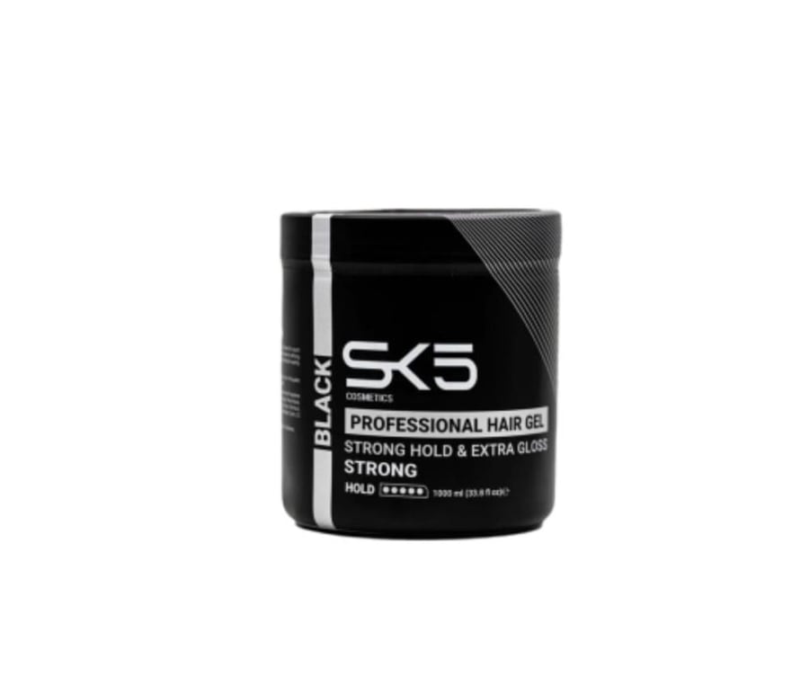 جل الشعر الاسود لثبات قوي ولمعان جذاب SK5 Professional Hair Gel - Black
