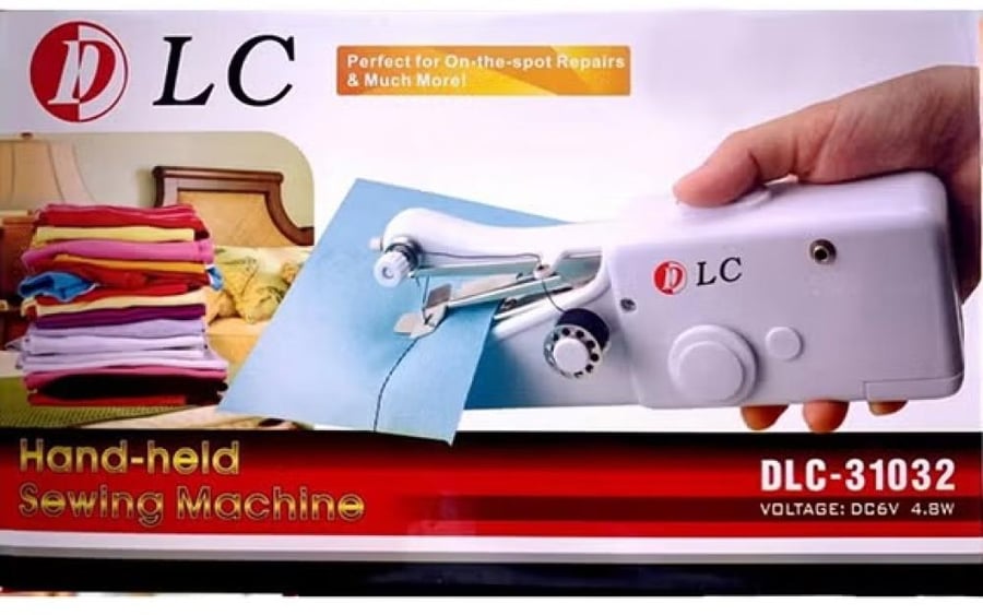 آلة خياطة قابلة للشحن يمكن حملها باليد أبيض DLC-31032